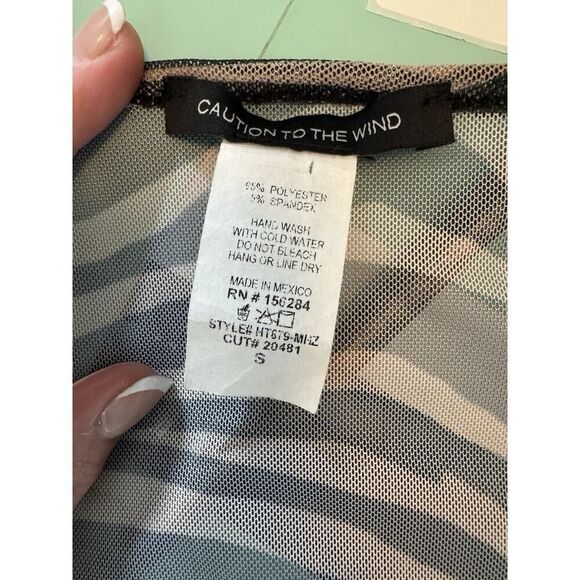 Caution To The Wind Women Small Striped zebra wrap Y2K Mcbling Baddie Kawaii‎ - Picture 5 of 5